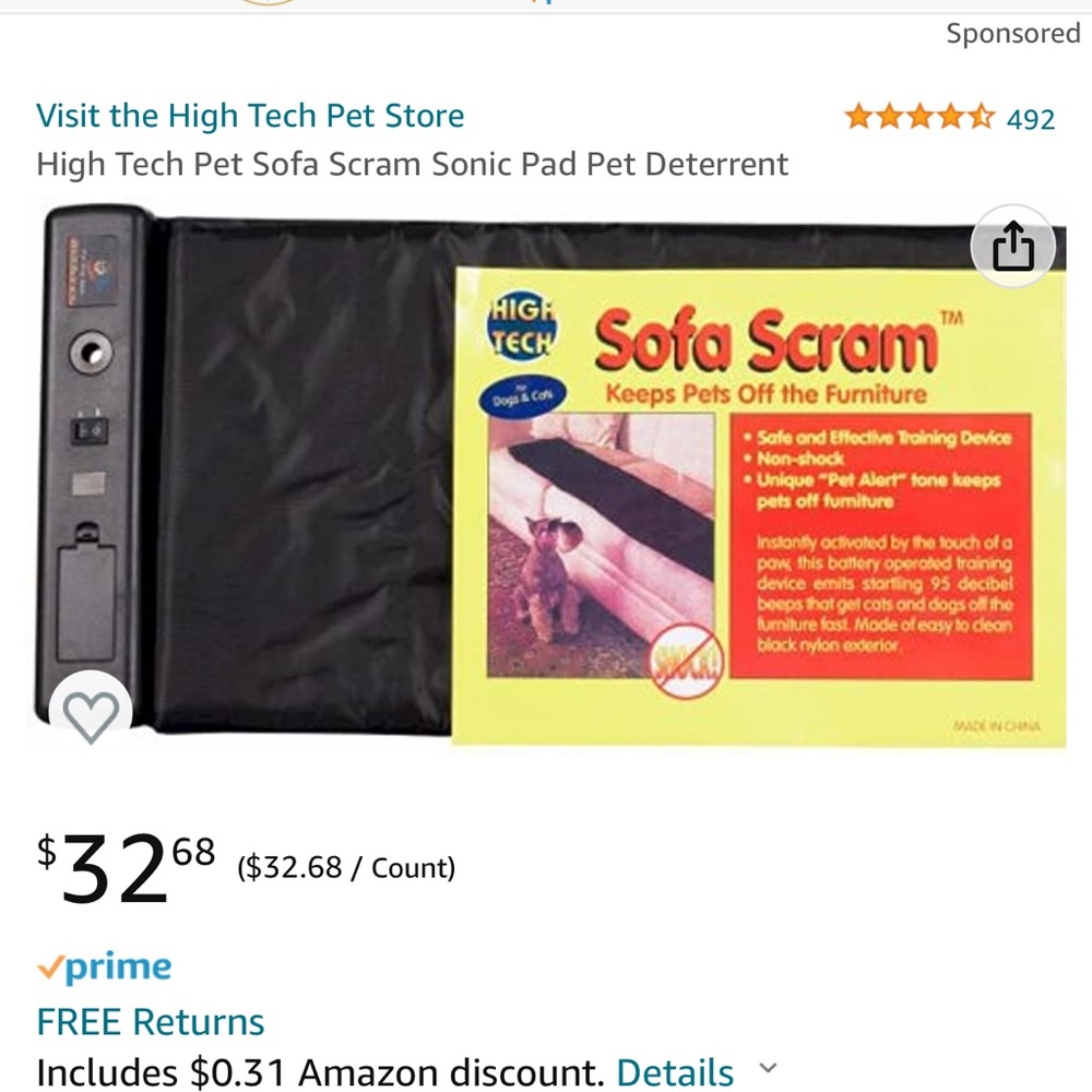 Sofa Scram High Tech Sonic Pad Pet Deterrent - Picture 6 of 6